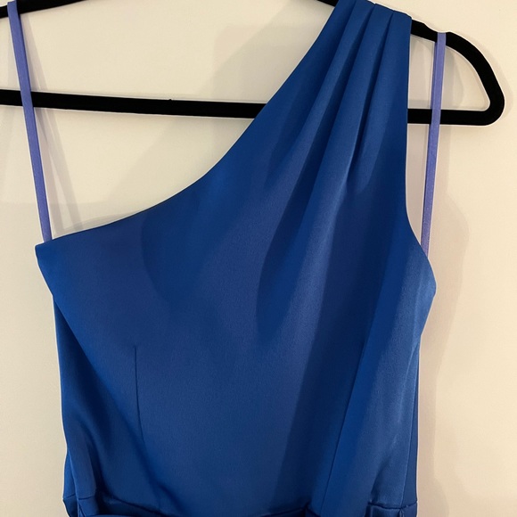 Ted Baker Gabie One Shoulder Drape midi Dress - Blue - Picture 8 of 12